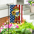 Star Spangled Cowboy Frog 2-Sided Burlap Garden Flag | 12.5 x 18 Inches