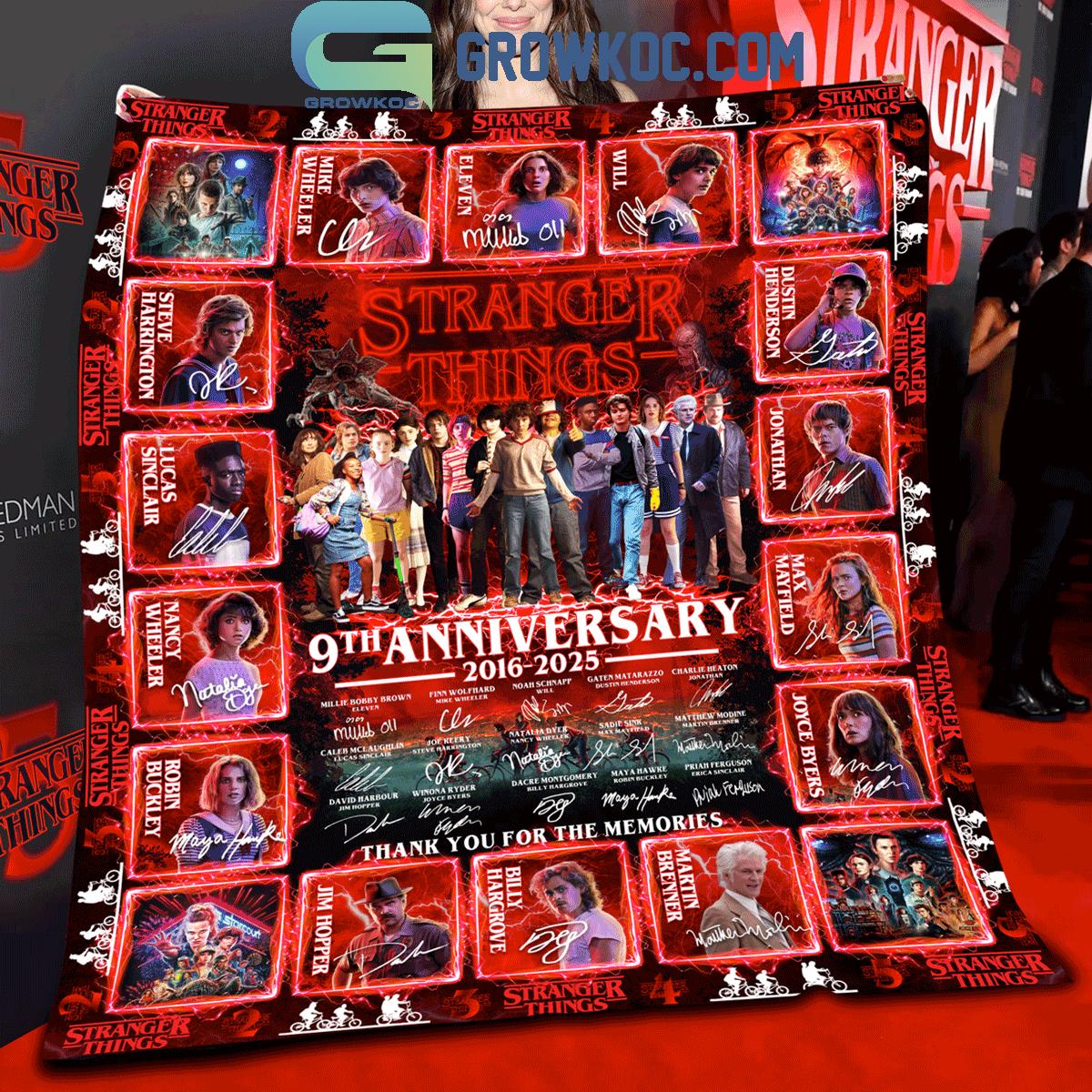 Stranger Things 9th Anniversary 2016 2025 Fleece Blanket Quilt