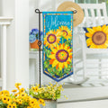 Sunflower Garden Welcome 2 Sided Long Garden Flag