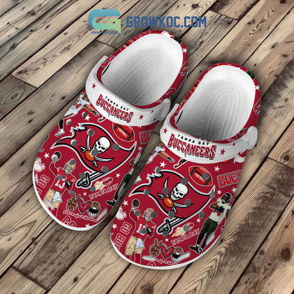 Tampa Bay Buccaneers Peace Love Clogs Crocs