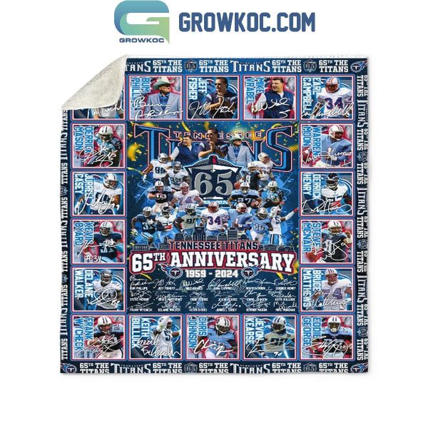 Tennessee Titans 65th Anniversary 1959-2024 Fleece Blanket Quilt