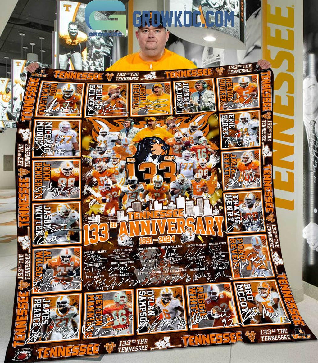 Tennessee Volunteers 133rd Anniversary 1891-2024 Fleece Blanket Quilt