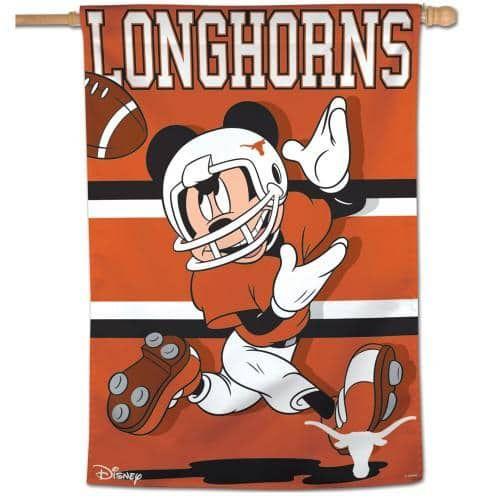 Texas Banner Mickey Mouse Longhorns Football House Flag