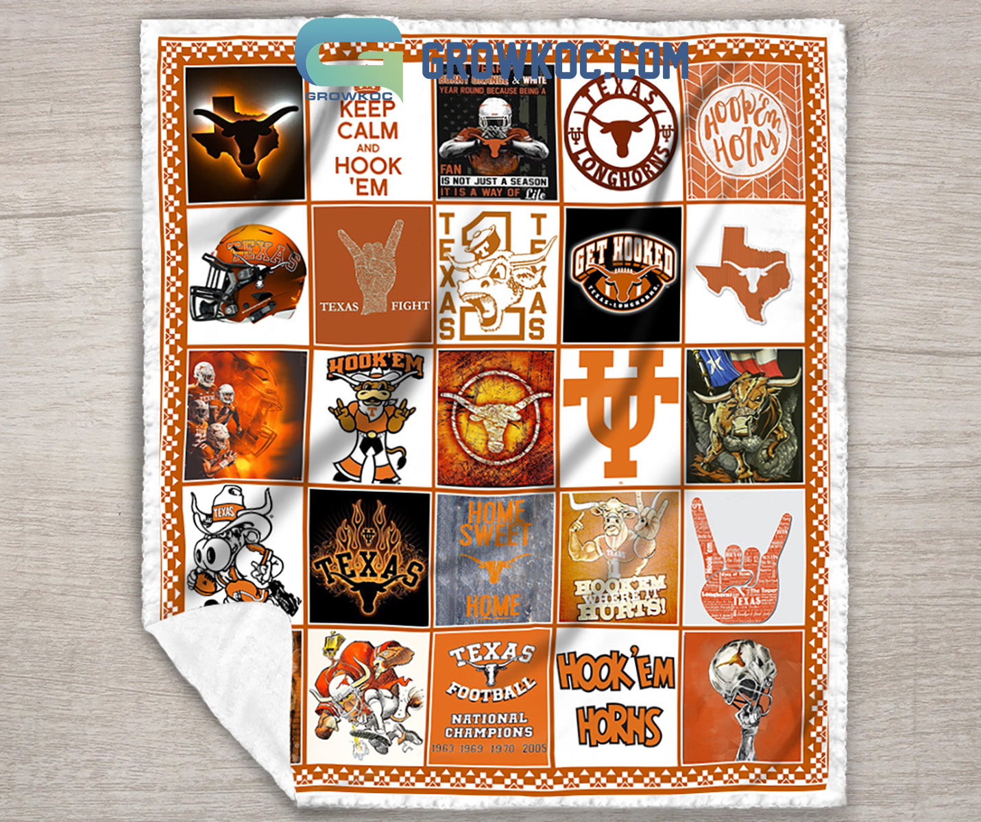 Texas Longhorns NCAA Collection Design Fleece Blanket Quilt