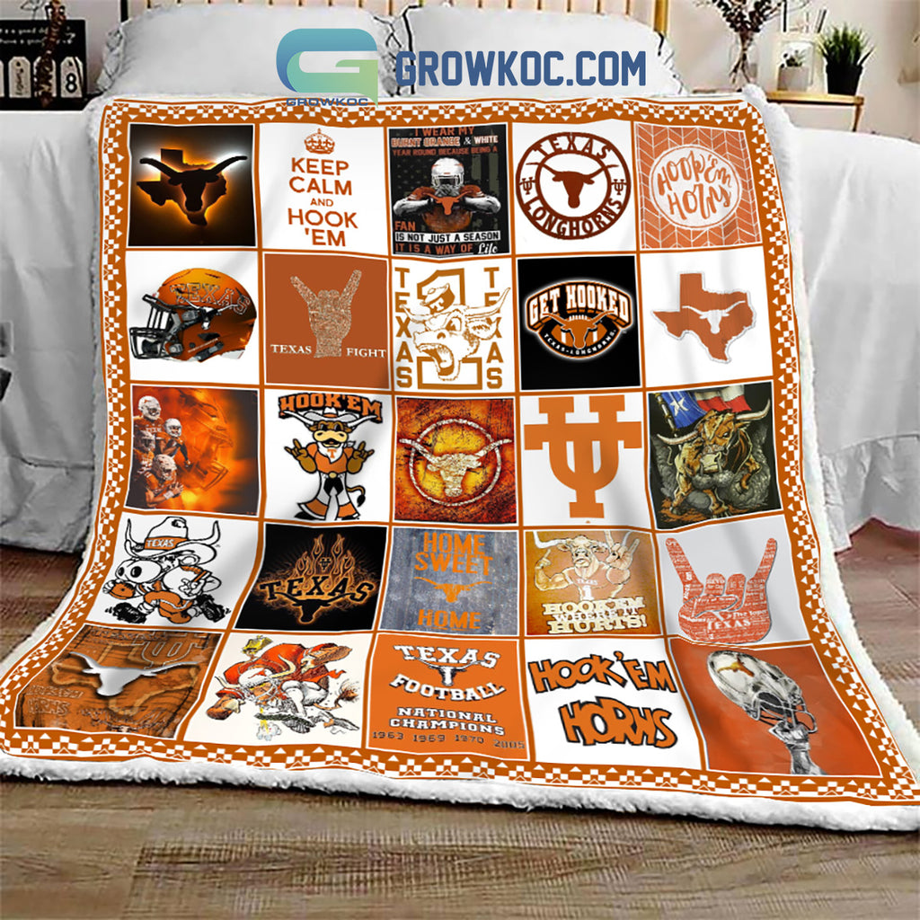 Texas Longhorns NCAA Collection Design Fleece Blanket Quilt