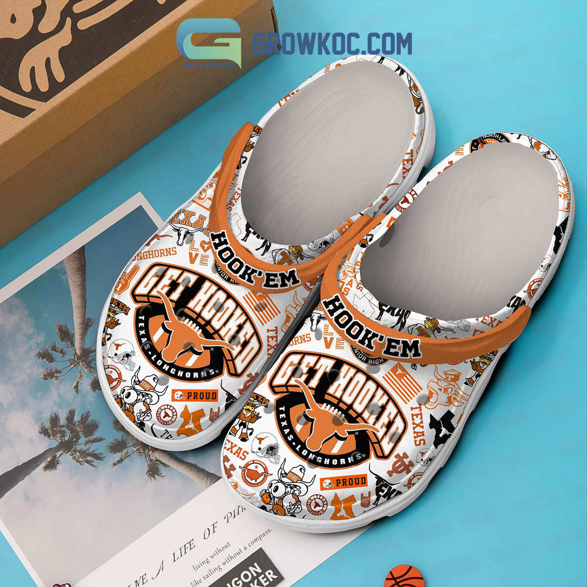Texas Longhorns NCAA Get Hooked North Layton Junior High Clogs Crocs