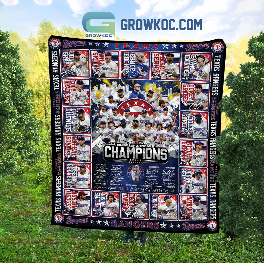 Texas Rangers 2023 World Series Champions Fleece Blanket Quilt