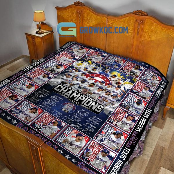 Texas Rangers 2023 World Series Champions Fleece Blanket Quilt