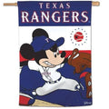 Texas Rangers Flag Mickey Mouse Baseball House Banner