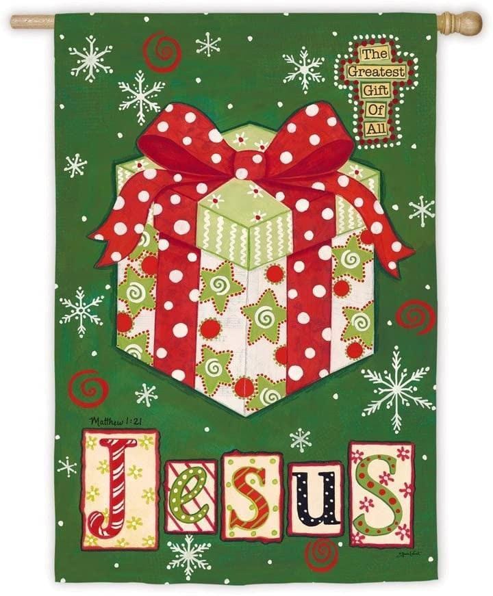 The Greatest Gift Of All Christmas Banner 2 Sided Flag