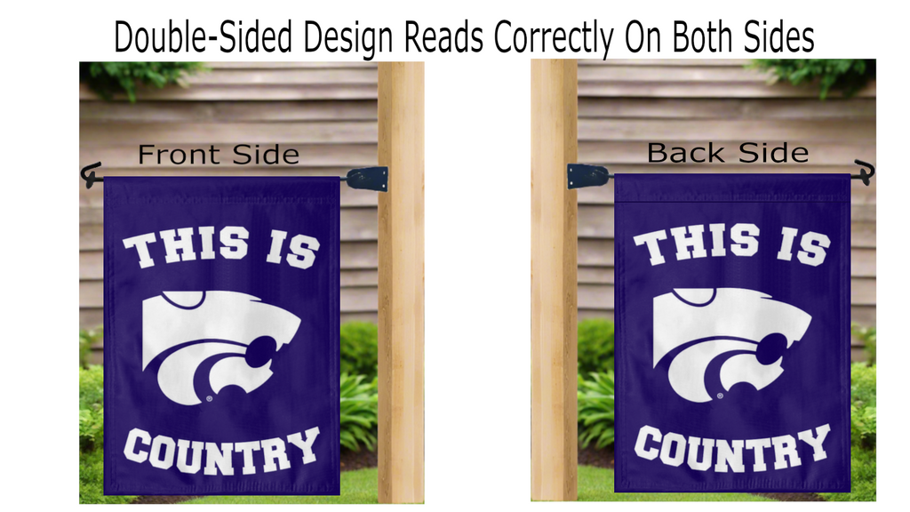 This is KSU Country Double Sided Garden Flag