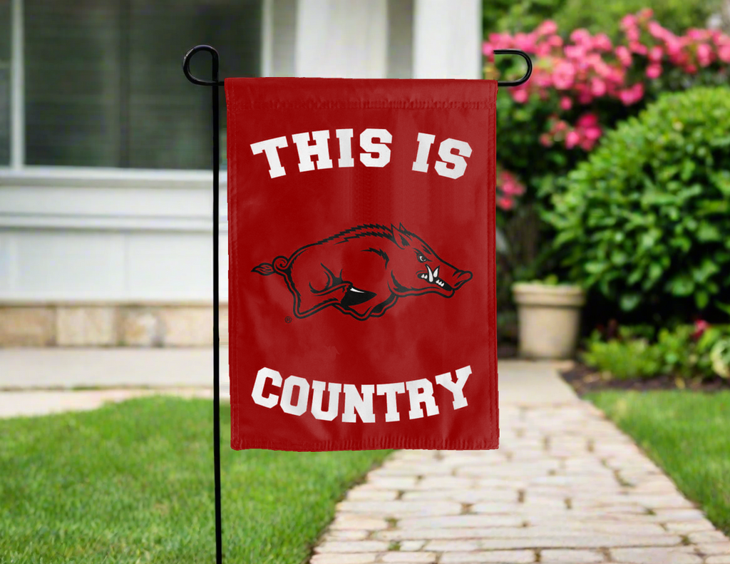 Arkansas Razorbacks Country Double Sided Garden Flag