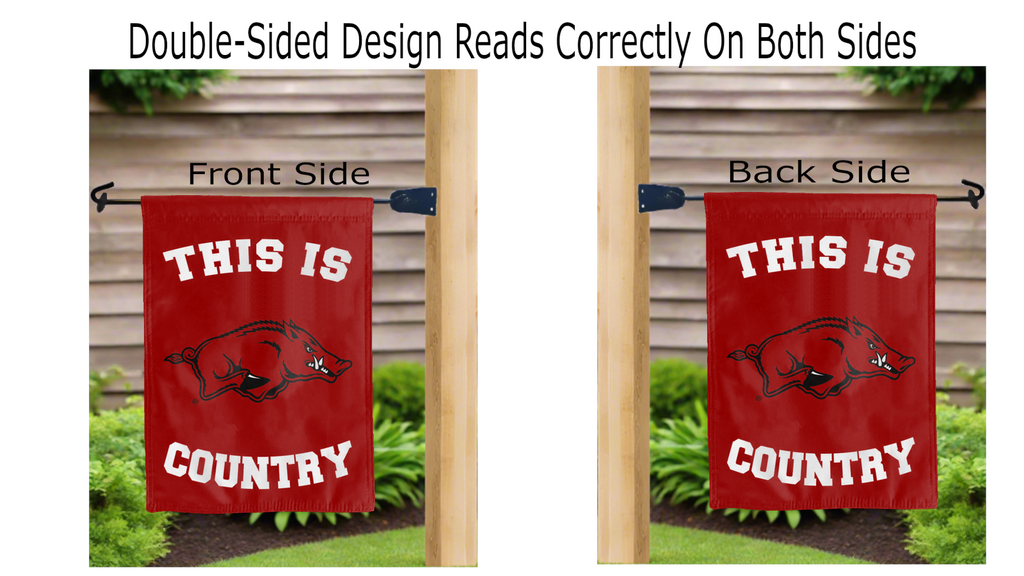 Arkansas Razorbacks Country Double Sided Garden Flag