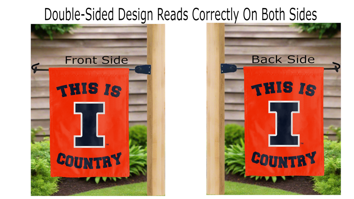 Illinois Fighting Illini Country Double Sided Garden Flag
