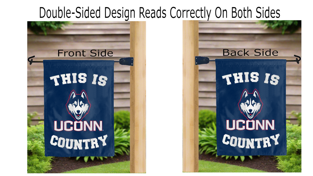 UCONN Huskies Country Double Sided Garden Flag