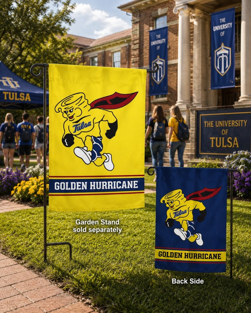 Tulsa Golden Hurricanes 2 Sided Garden Flag