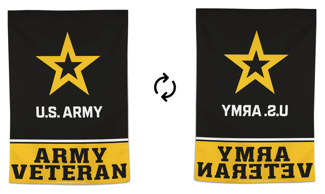 US Army Veteran Flag Vertical Black Yellow House Banner