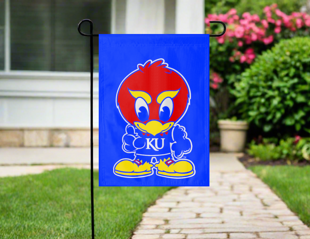University of Kansas Baby Jay Double Sided Garden Flag