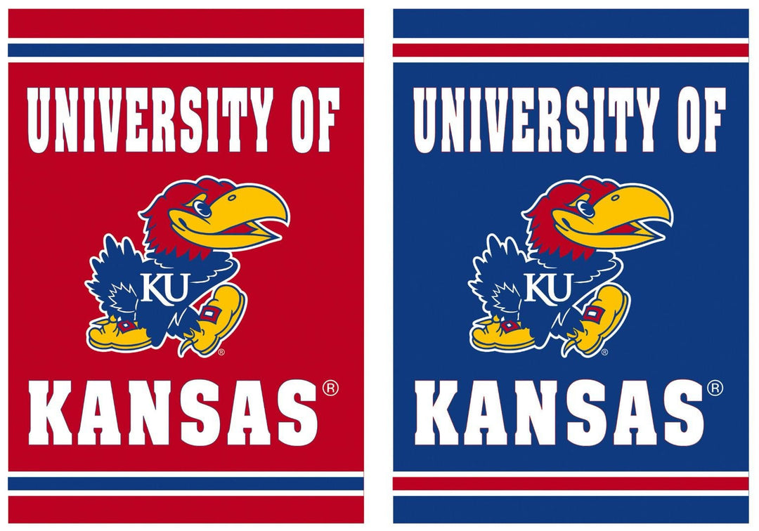 University of Kansas Flag 2 Sided KU Jayhawks House Banner