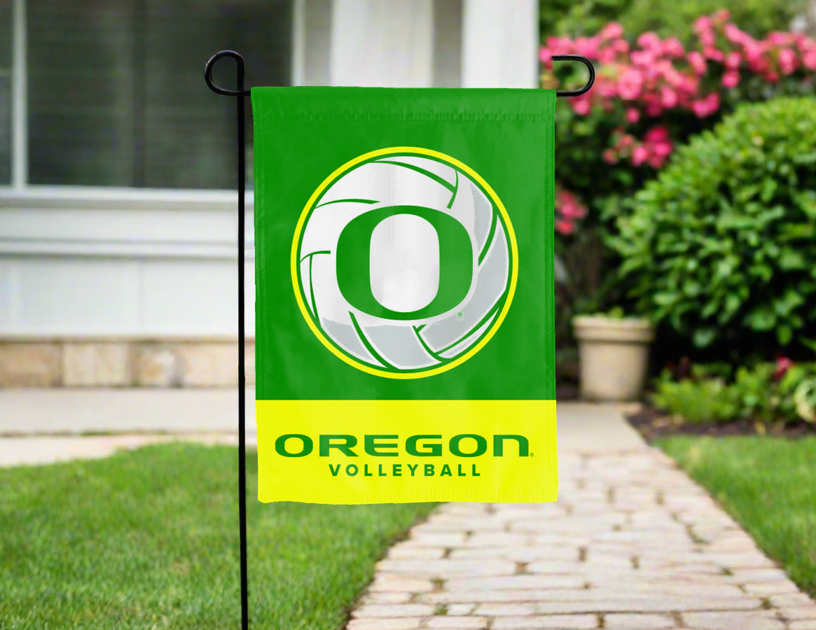 University of Oregon Volleyball Double Sided Garden Flag