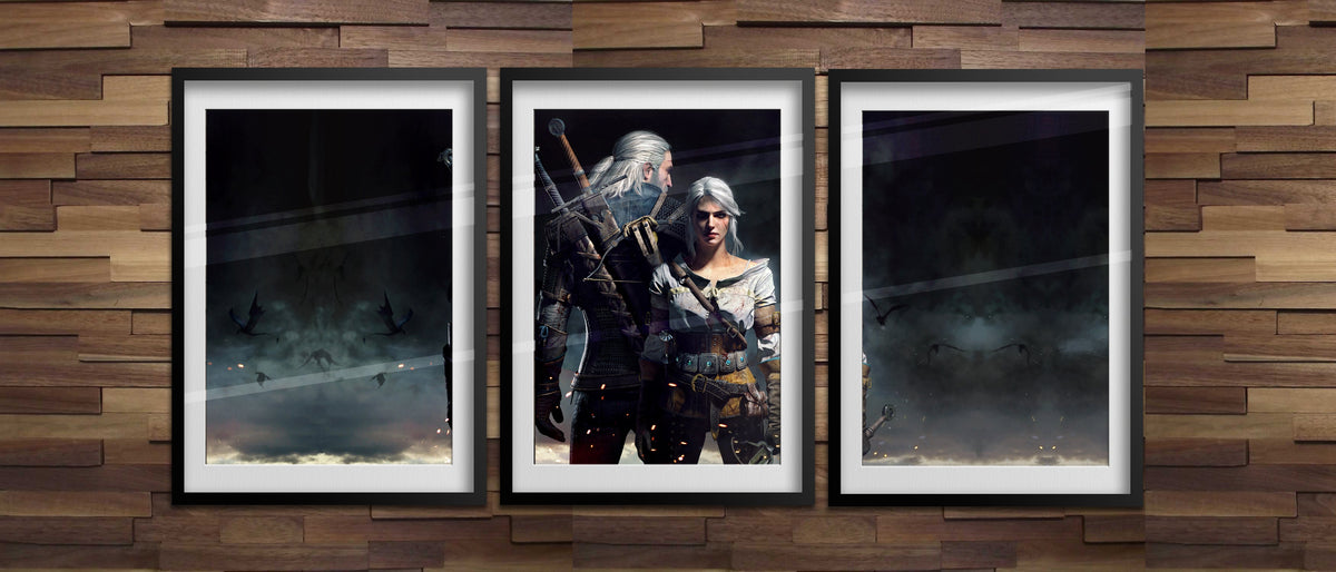 The Witcher 3 Poster Set of 3 ‚Äî Wild Hunt Key Art | RPG Gaming Wall Art