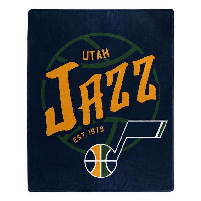 Utah Jazz Throw Blanket 50×60 Blacktop Design