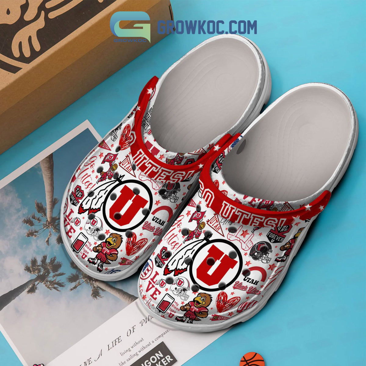 Utah Utes NCAA Go Utes My Blood Type Is Utah Clogs Crocs