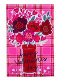 Valentine's Day Plaid 2 Sided Banner