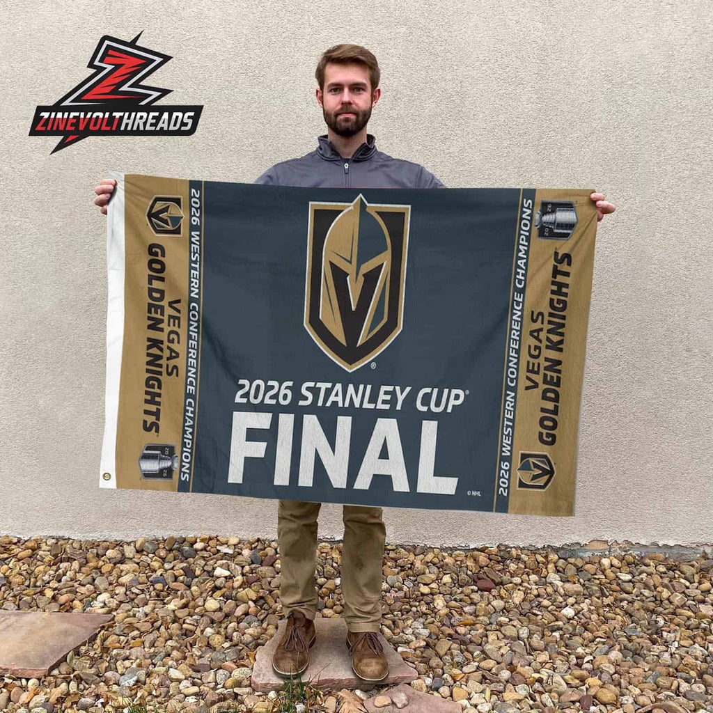 Vegas Golden Knights 2026 Western Confernce Champions Locker Room Double-Sided Garden House Flag