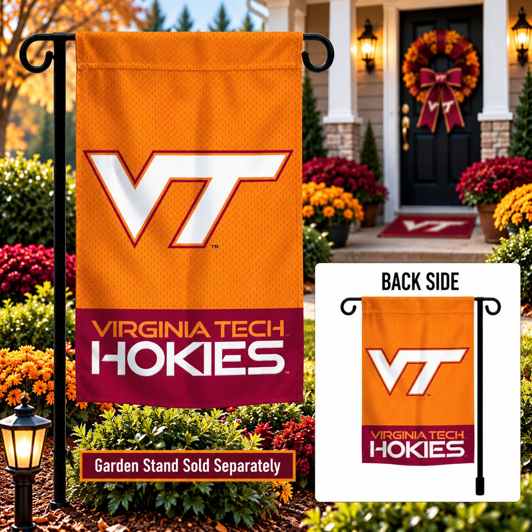 Virginia Tech Hokies Embroidered 2 Sided Garden Flag 12.5 x 18 Inches