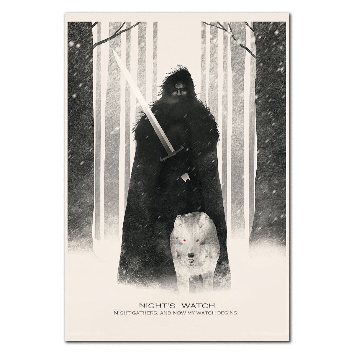 Game of Thrones Poster - Jon Snow of the Night Watch