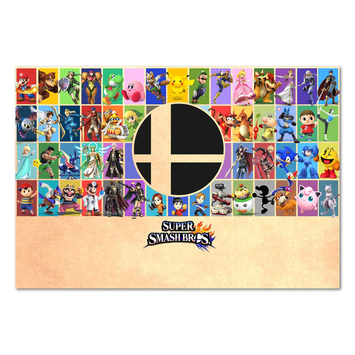 Super Smash Bros Poster ‚Äî Roster Art Print | Nintendo Fighting Game Wall Art