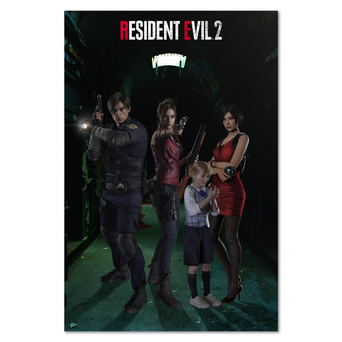 Resident Evil 2 Remake Poster ‚Äî Exclusive Design Print | Capcom Horror Game Wall Art