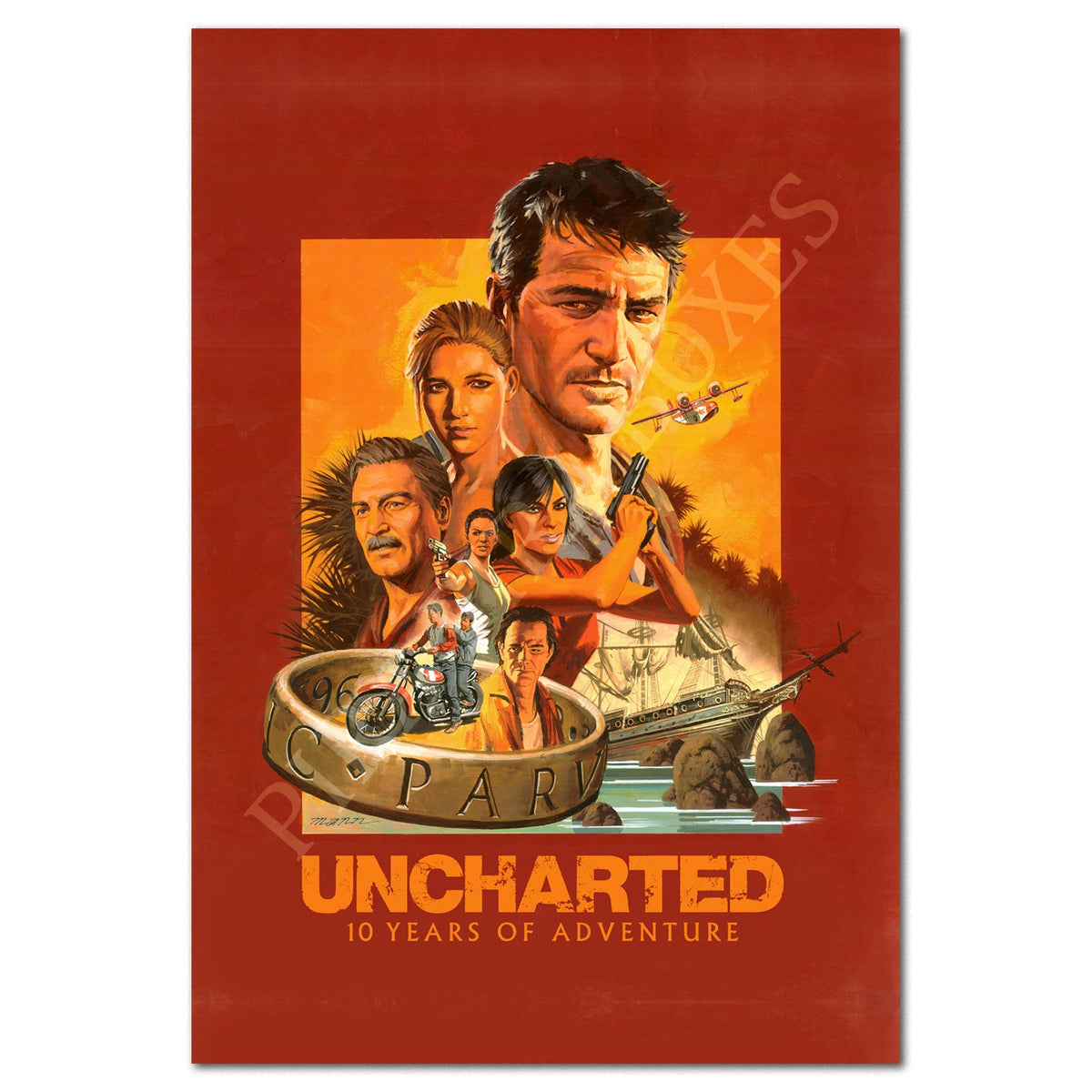 Uncharted Poster ‚Äî 10th Anniversary Art | Nathan Drake PlayStation Gaming Wall Art