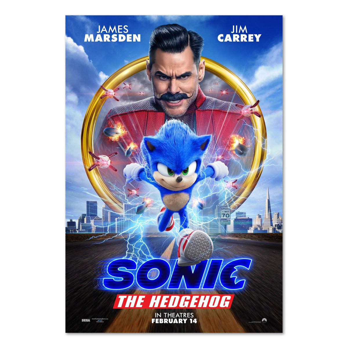 Sonic the Hedgehog 2020 Movie Poster - Art Print