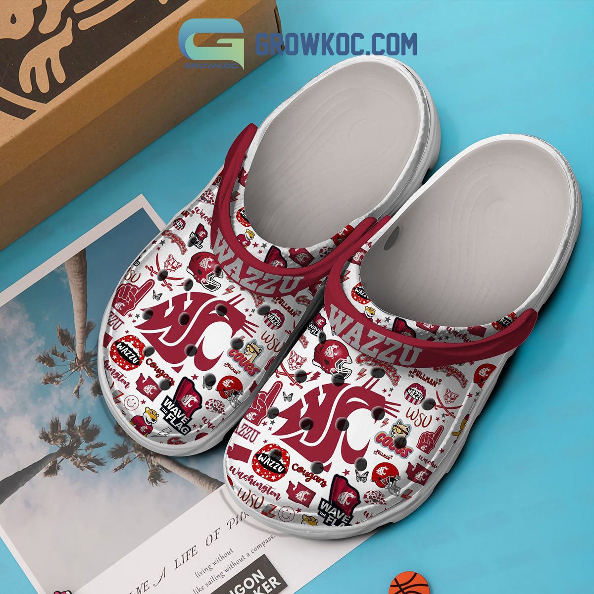 Washington State Cougars NCAA Wazzu Clogs Crocs