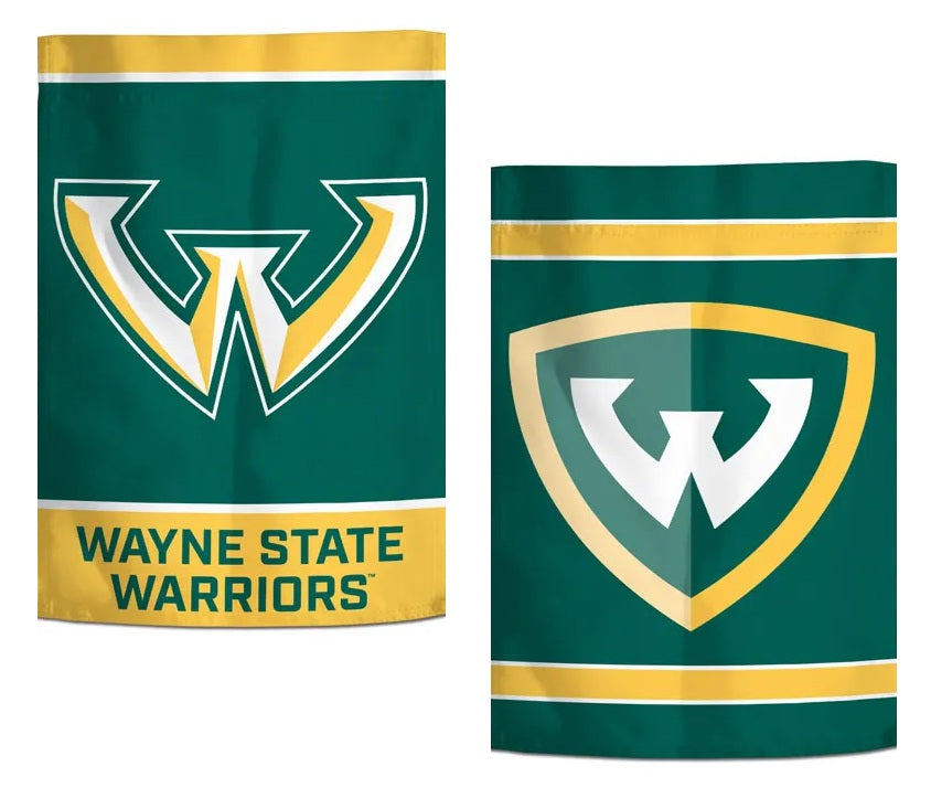 Wayne State Warriors 2 Sided Garden Flag