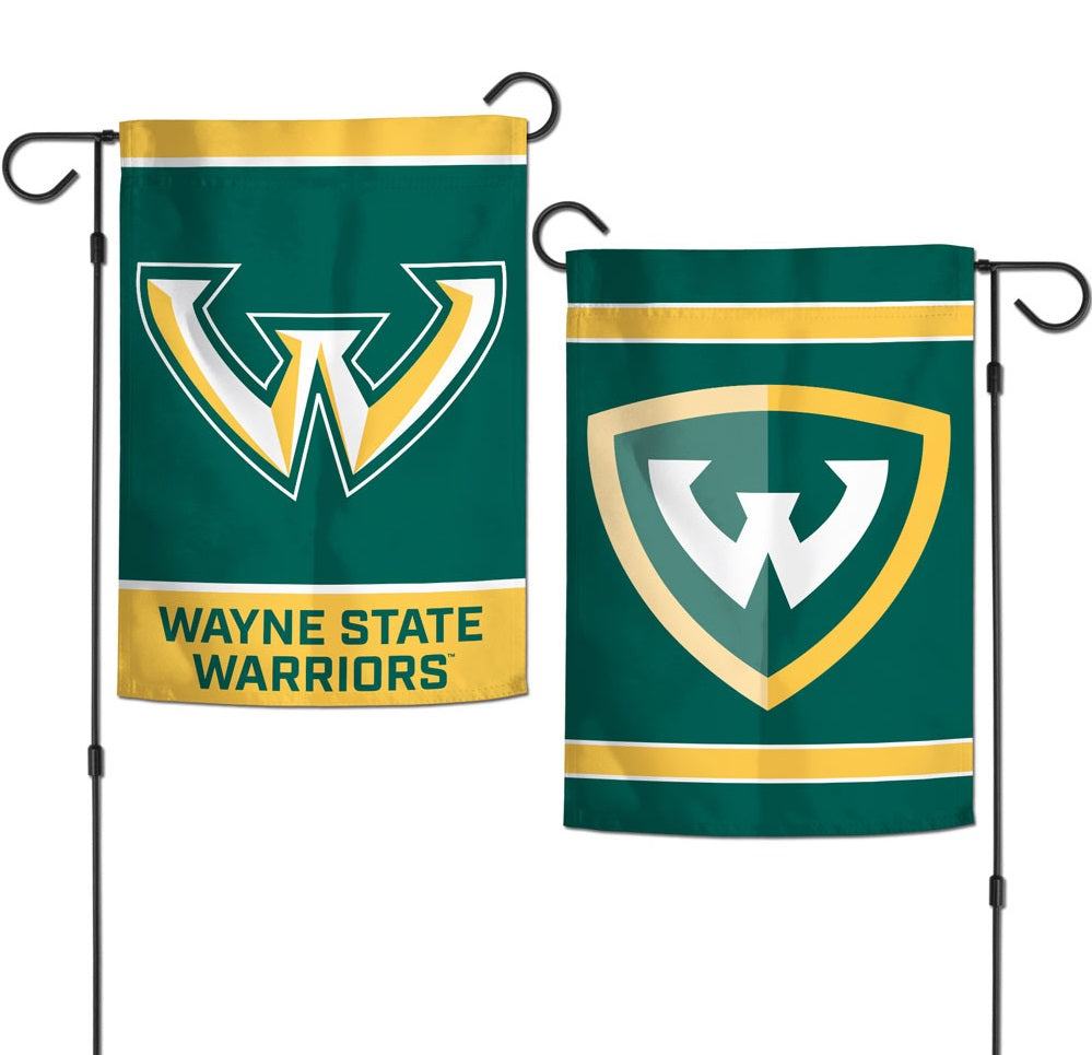 Wayne State Warriors 2 Sided Garden Flag