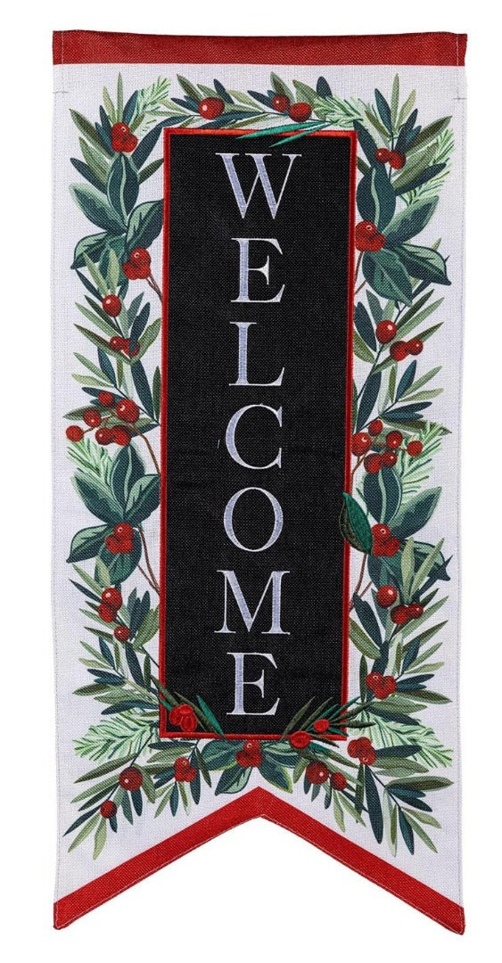 Welcome Foliage Pennant 2 Sided Long Garden Flag