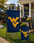 West Virginia University Garden Flag 2 Sided Applique Logo