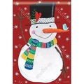 Winter Happiness Banner 2 Sided Snowman Vertical House Flag