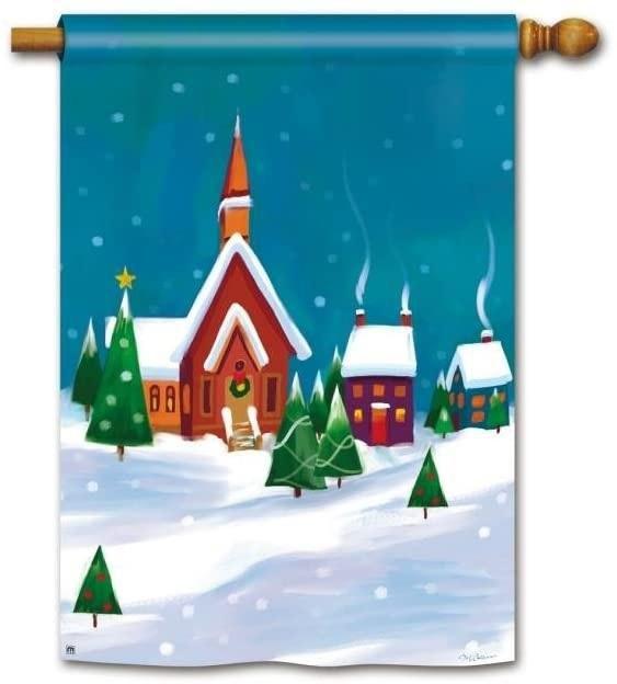 Winter Village Banner 2 Sided House Flag