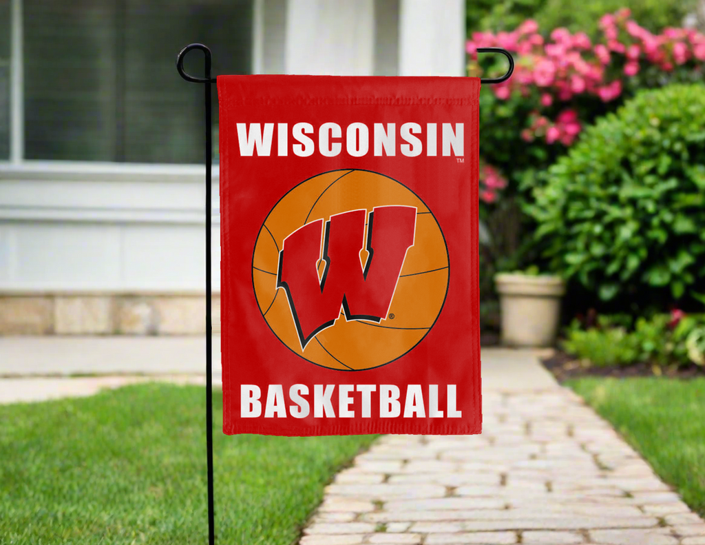 University of Wisconsin - Badgers Basketball Double Sided Garden Flag