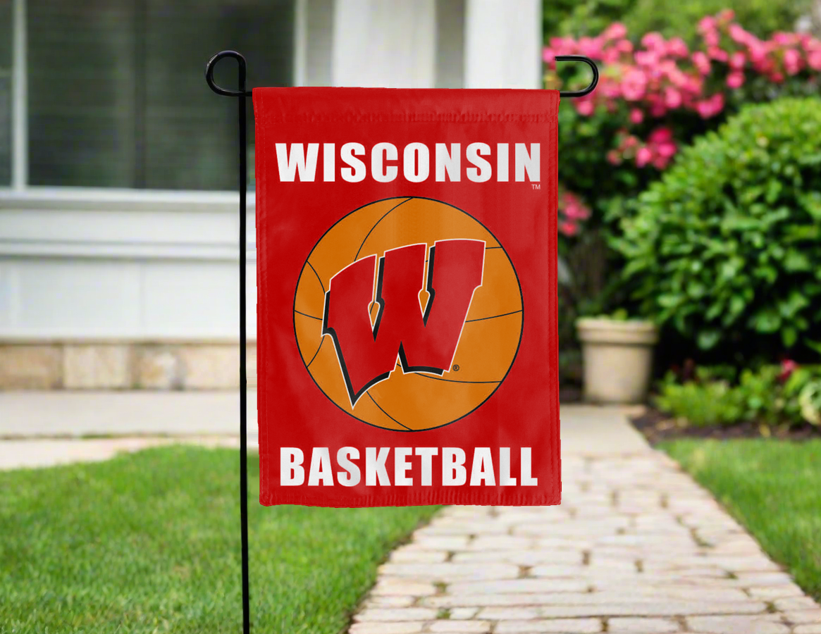 University of Wisconsin - Badgers Basketball Double Sided Garden Flag