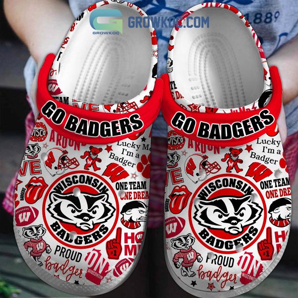 Wisconsin Badgers NCAA Lucky I'm A Badger Clogs Crocs