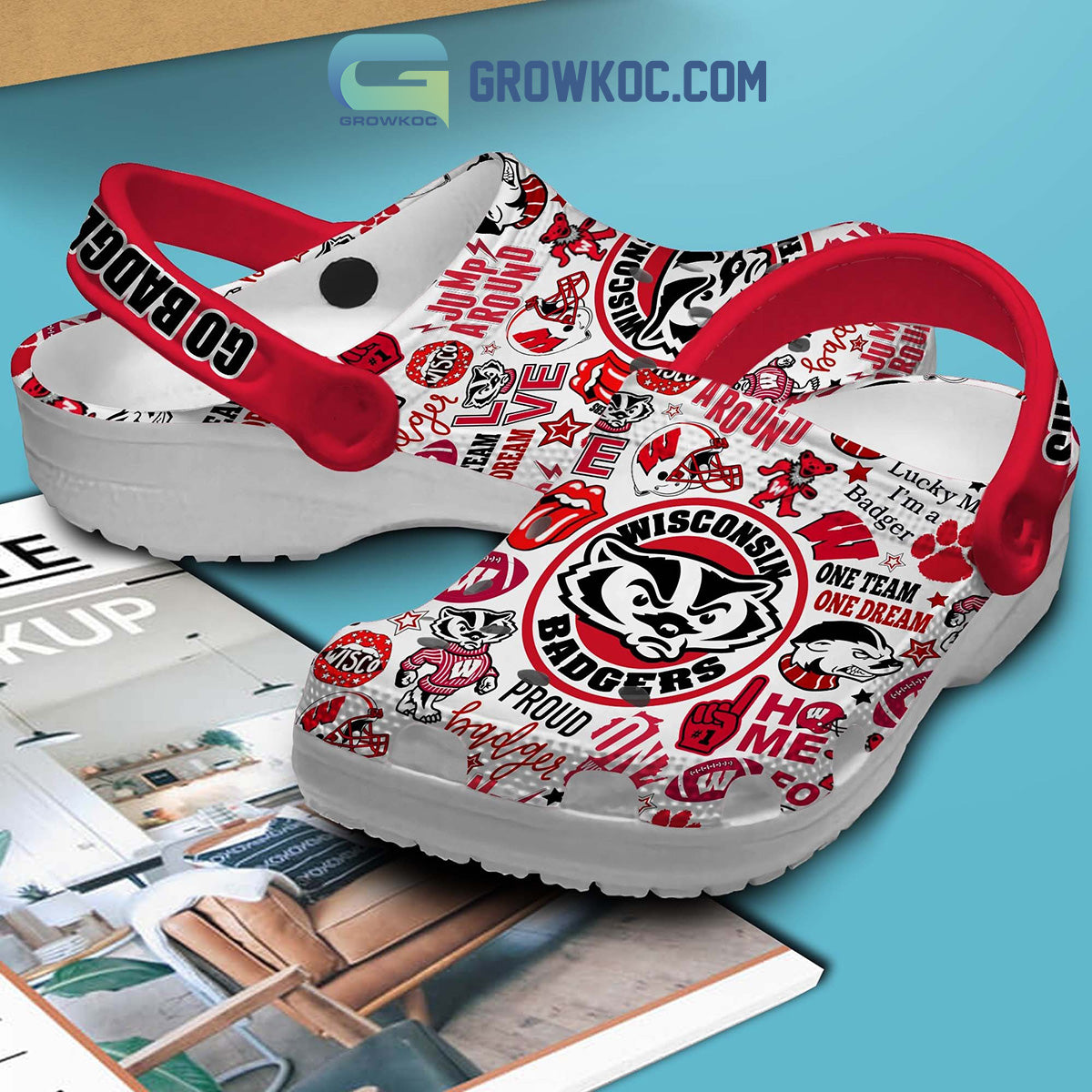 Wisconsin Badgers NCAA Lucky I'm A Badger Clogs Crocs