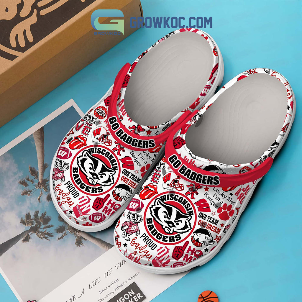 Wisconsin Badgers NCAA Lucky I'm A Badger Clogs Crocs