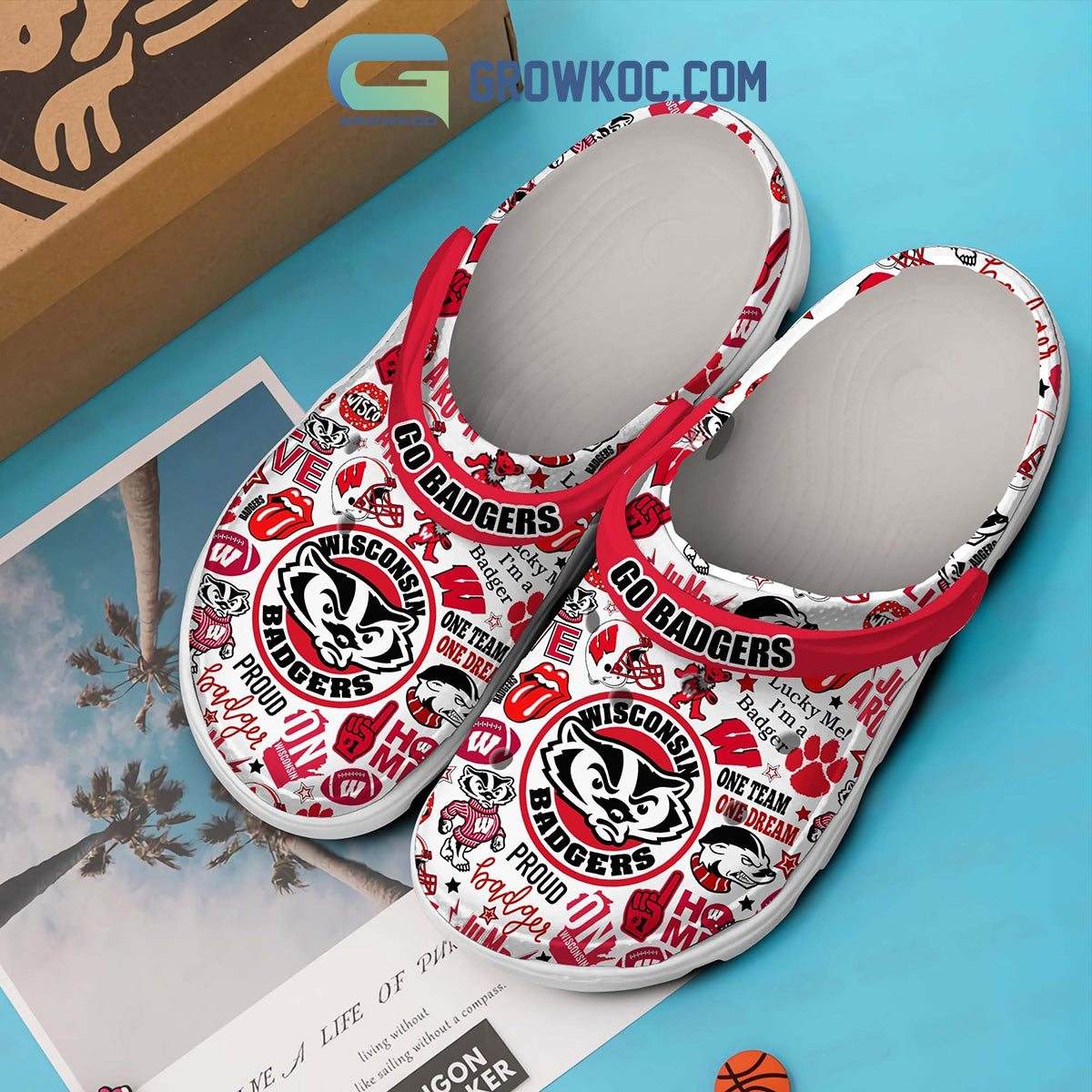 Wisconsin Badgers NCAA Lucky I'm A Badger Clogs Crocs