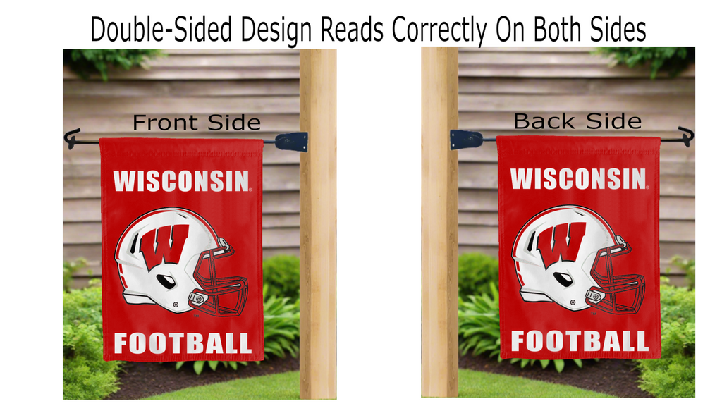 University of Wisconsin - Badgers Football Double Sided Garden Flag