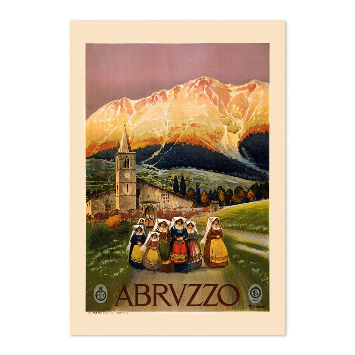 Abruzzo ‚Äî Italy ‚Äî Vintage 1920s Travel Poster | Italy Wall Art